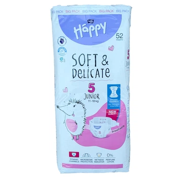 Подгузники Bella Baby Happy Soft Delicate 5 Junior (11 – 18 кг), 52 шт