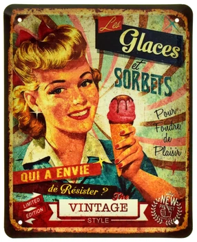 Металева табличка "Les Glaces et Sorbets" (ms-105113)