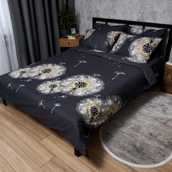 Комплект постельного белья Moon&Star Бязь Gold Люкс Midnight Bloom євро 200х220 наволочки 2х70х70 (MS-820011072)