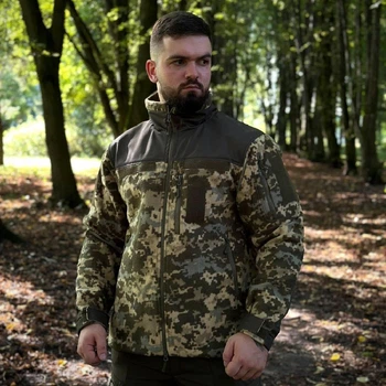 Флісова кофта R-Military з нейлоновими вставками піксель розмір 3XL