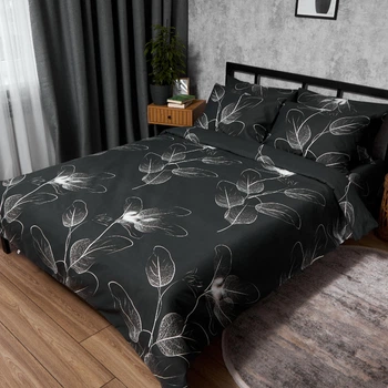 Комплект постельного белья Moon&Star Микросатин Premium Minimal Noir Полуторний 143х210 наволочки 2х50х70 (MS-820012231)