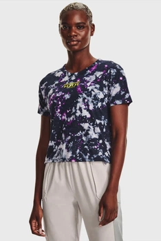 Жіноча темно-синя футболка з візерунком UA BREEZE TRAIL TEE Under Armour XS 1374476-767