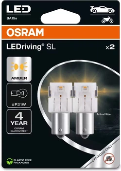 Набір автомобільних лампочок OSRAM LEDriving SL P21W Yellow 2 шт. (7506DYP-2BL)