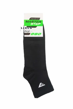 Черные мужские однотонные спортивные носки с широкой резинкой Master Step 322 39-41