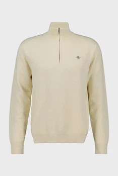 Чоловіча біла кофта TEXTURED COTTON HALF ZIP Gant L 8030256