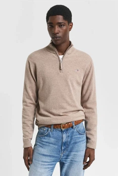 Чоловіча бежева вовняна кофта SUPERFINE LAMBSWOOL HALF ZIP Gant M 87213