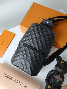 Сумка чоловіча слінг Louis Vuitton Sling Avenue чорна (051)