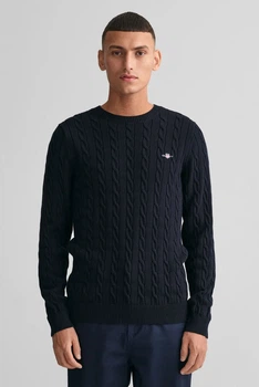 Чоловічий темно-синій джемпер COTTON CABLE C-NECK Gant XXL 8050601