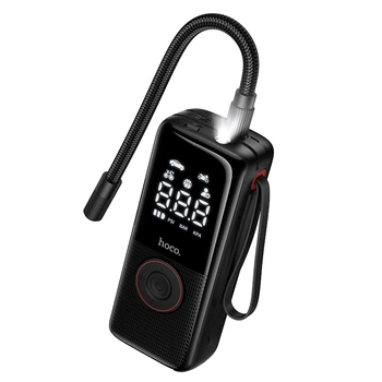 Автомобільний насос HOCO ZP18 Enlighten portable smart air pump Black (6942007673303)