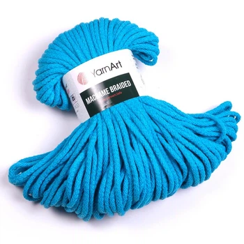Шнур для макраме YarnArt Macrame Braided 250гр 67м яскраво-блакитний (№763)
