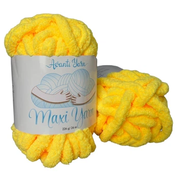 Пряжа для в'язання руками Avanti Maxi Yarn мікрополіестер жовта (№14)