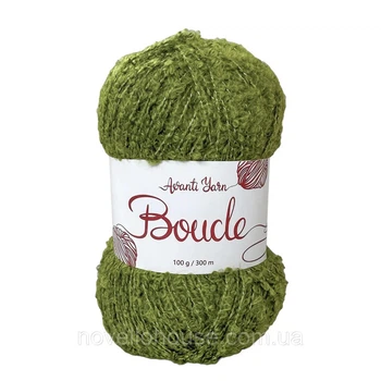 Пряжа букле Avanti Yarn Boucle для ткацтва в'язання макраме 100г зелена (№79)
