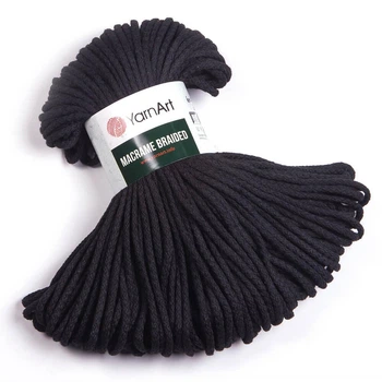 Шнур для макраме YarnArt Macrame Braided 250гр 67м чорний (№750)