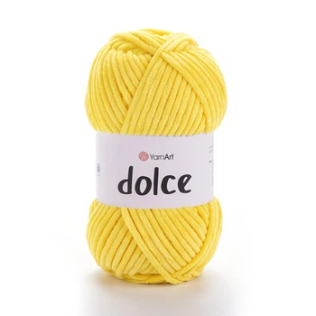 Пряжа плюшева YarnArt Dolce в'язання іграшок пледів одягу жовта (№761)