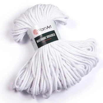 Шнур для макраме YarnArt Macrame Braided 250гр 67м білий (№751)