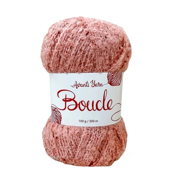 Пряжа букле Avanti Yarn Boucle для ткацтва в'язання макраме 100г троянда (№1113)