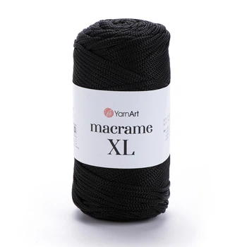 Шнур YarnArt Macrame XL поліефірний для макраме 3мм 250гр 130м чорний (№148)