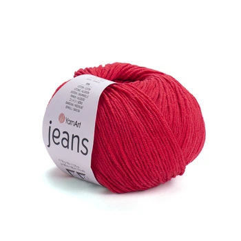 Пряжа YarnArt Jeans для в'язання 50г червона (№90)