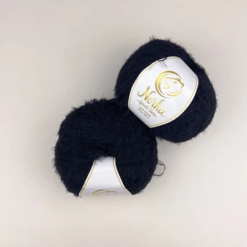 Пряжа пухнаста Avanti Yarn Norka 100г Норка чорна (№350)