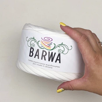 Пряжа стрічкова Barwa трикотажна плоска для в'язання макраме натуральна №02