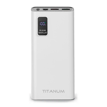 Повербанк з дисплеєм 20000 mAh TITANUM 727S 22.5 W White
