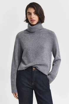 Жіночий сірий вовняний светр SOFT WOOL TURTLENECK Gant XS 4805377