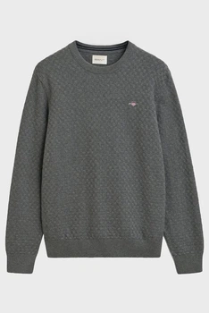 Чоловічий сірий джемпер MICRO TEXTURE C-NECK Gant XL 8030261