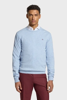 Чоловічий блакитний вовняний джемпер SUPERFINE Gant XL 87211