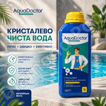 Коагулянт (флокулянт) AquaDoctor FL 1 л рідкий засіб проти мутності води в басейні