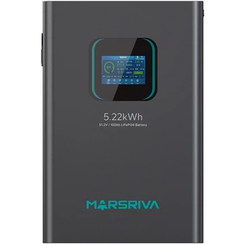 Акумуляторна батарея Marsriva LiFePO4, 51.2V/102Ah, 5.22KWH, настінний