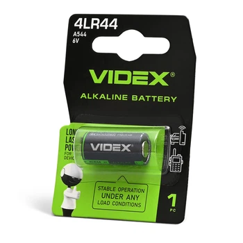 Батарейки LR44, Videx, щелочная, 1 шт, 6V, Blister