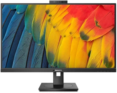 Монитор TFT 27" Philips 27B1U5601H, QHD, IPS, 75Гц, HDMI, DP, USB-C, RJ-45, USB-hub, cam, HAS, Pivot,
