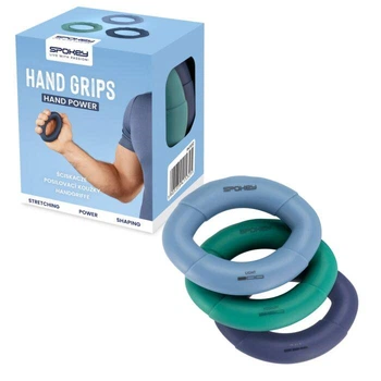 Экспандер кистьевой кольцо Spokey Hand Power 941532 набор 3 шт. Низкое/среднее/высокое сопротивление, голубой/зеленый/фиолетовый