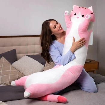 Мягкая игрушка Кот Батон 130 см розовый