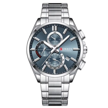 Чоловічий наручний годинник Сurren 8475 Silver-Blue