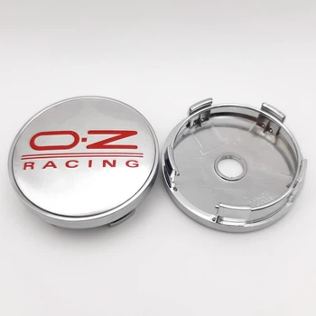 Колпачок заглушка ступицы колеса Oz racing 60 мм хром+красный