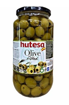 Оливки зеленые Hutesa без косточки Pitted 900 г (стекло)