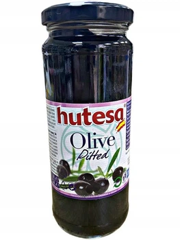 Оливки черные Hutesa без косточки Pitted 350 г (стекло)