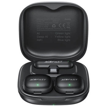 Петличный беспроводной микрофон Acefast R1 Dual-mic Lightning Чорний
