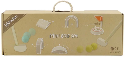 Zestaw do minigolfa Lobbes drewniany 8 elementów 7520160 (8718012056596)