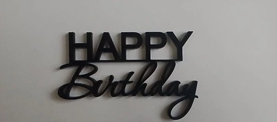 Торцевий топер "HAPPY Birthday" Акрил чорного кольору
