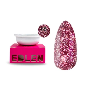 Гель строительный Edlen Professional Builder Gel Flash 65 светоотражающий ягодная марсала 15 мл