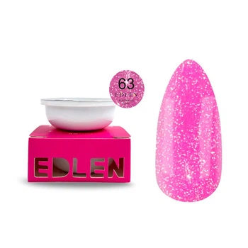 Гель строительный Edlen Professional Builder Gel Flash 63 светоотражающий розовая фуксия 15 мл