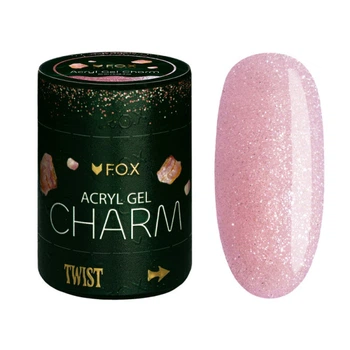 Акрил-гель F.O.X Aсryl Gel Charm 011 Aventurine пудрово-розовый с легким светоотражающим эффектом и шиммером 20 мл
