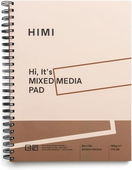 Блокнот для рисования HIMI Mixed Media 22,9×30,5 см, 180 г/м², 40 листов, бумага для смешанных техник