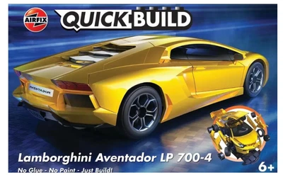 Збірна модель конструктор автомобіль QUICKBUILD Lamborghini Aventador - Yellow Airfix J6026