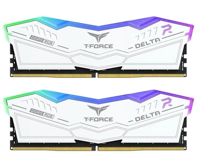 Модуль памяти Team DDR5 16GB (2x8) T-Force Delta 6000MHz RGB White (FF4D516G6000HC38ADC01)