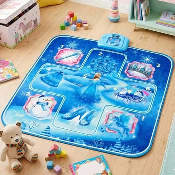 Интерактивный танцевальный коврик Dancing Playmat с музыкой и светом 90×108 см детский музыкальный коврик голубой