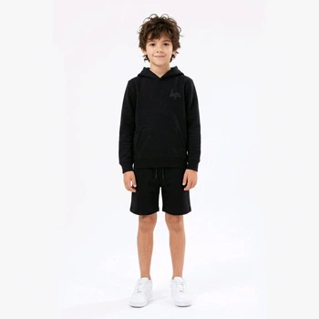 Черный костюм на флисе для подростков худи и шорты Hype kids 134-140 см (9-10Y)