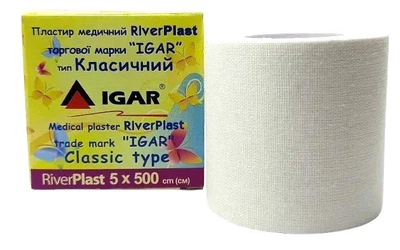 Пластырь катушка медицинская Igar RiverPlast Классический 5x500 см.
